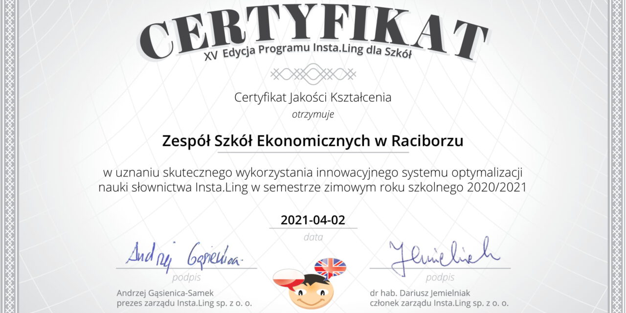 Angielski z InstaLing w Ekonomiku