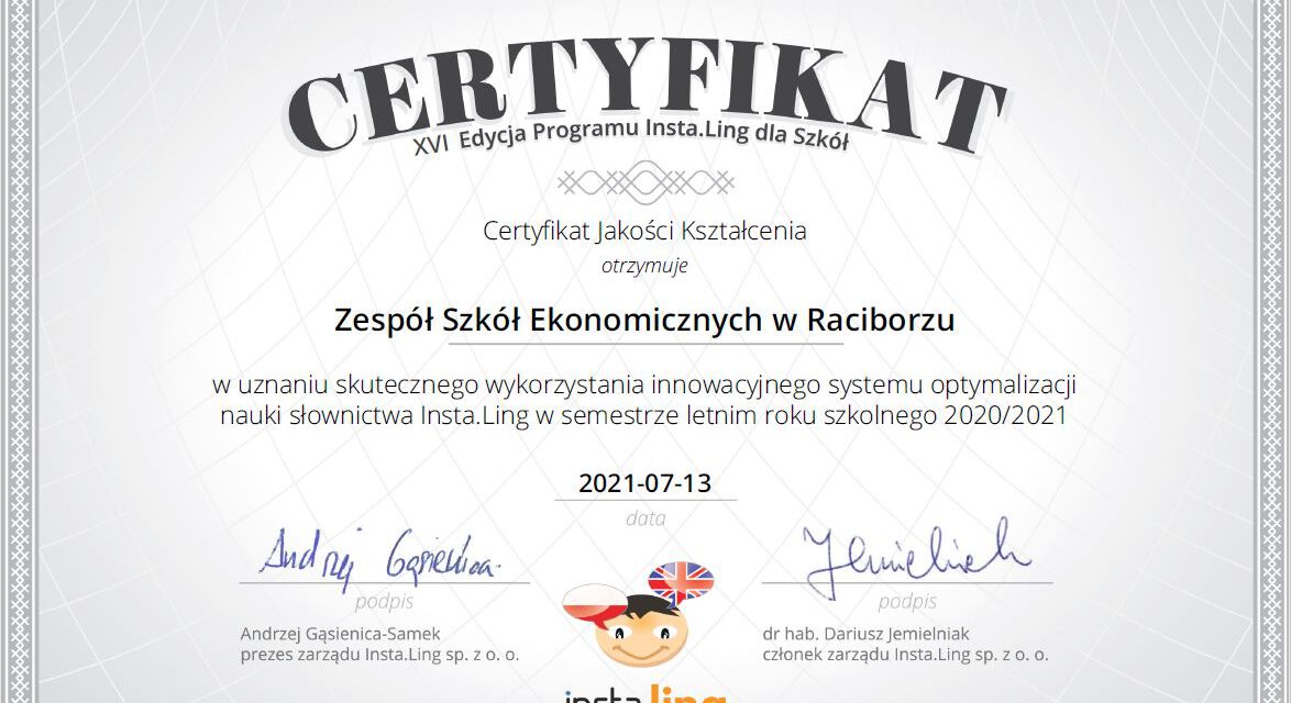 Angielski z InstaLing w Ekonomiku